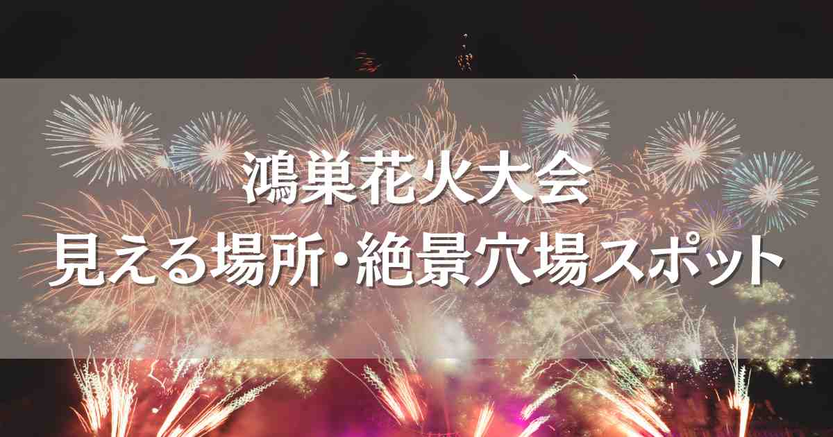 こうのす花火大会2024ポピー会場など見える場所まとめ！穴場スポットや屋台・駐車場情報も