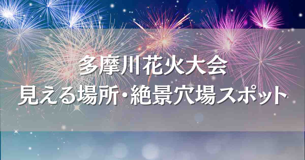 多摩川花火大会2024見える場所や穴場スポット5選で混雑回避！打ち上げ場所や最寄り駅まとめ